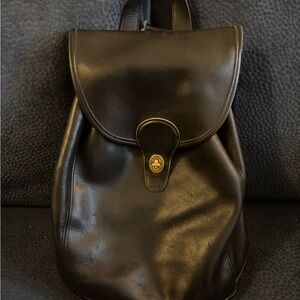 Coach Black Leather Vintage Backpack